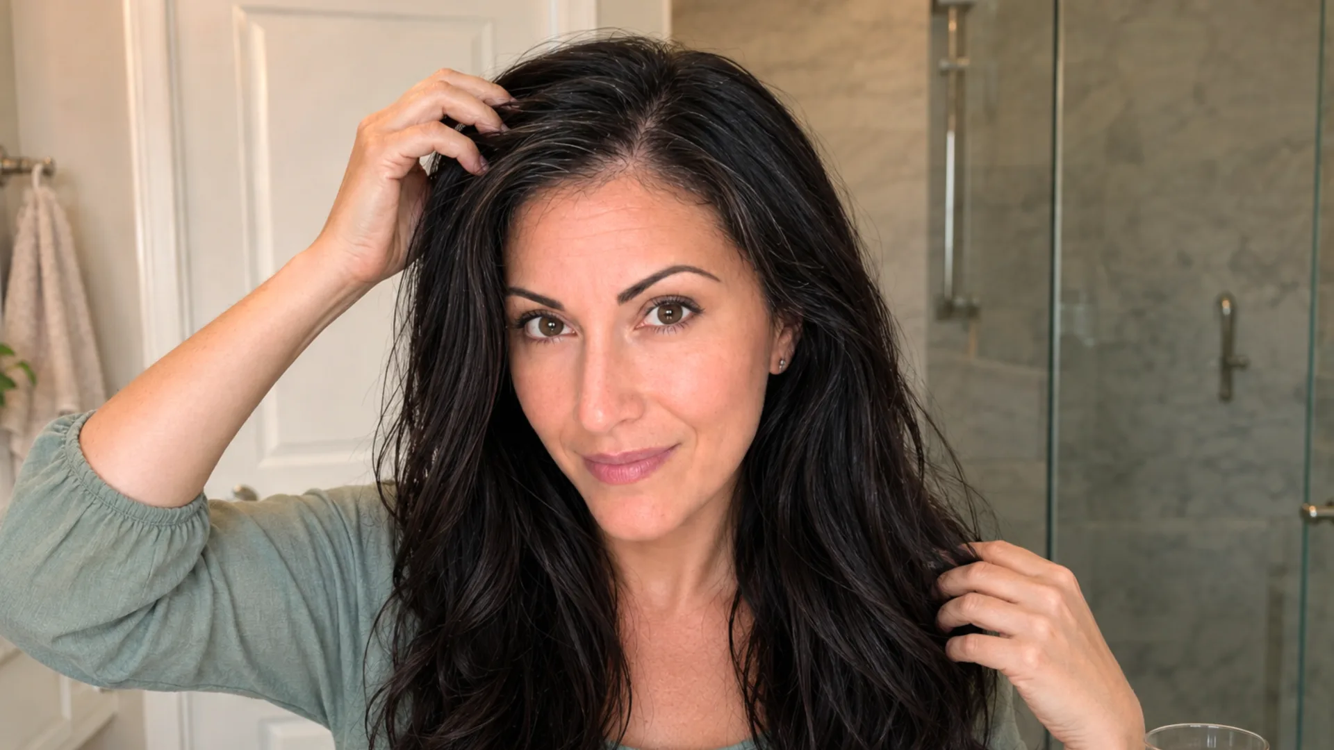 Diane midway through the hair restoration timeline