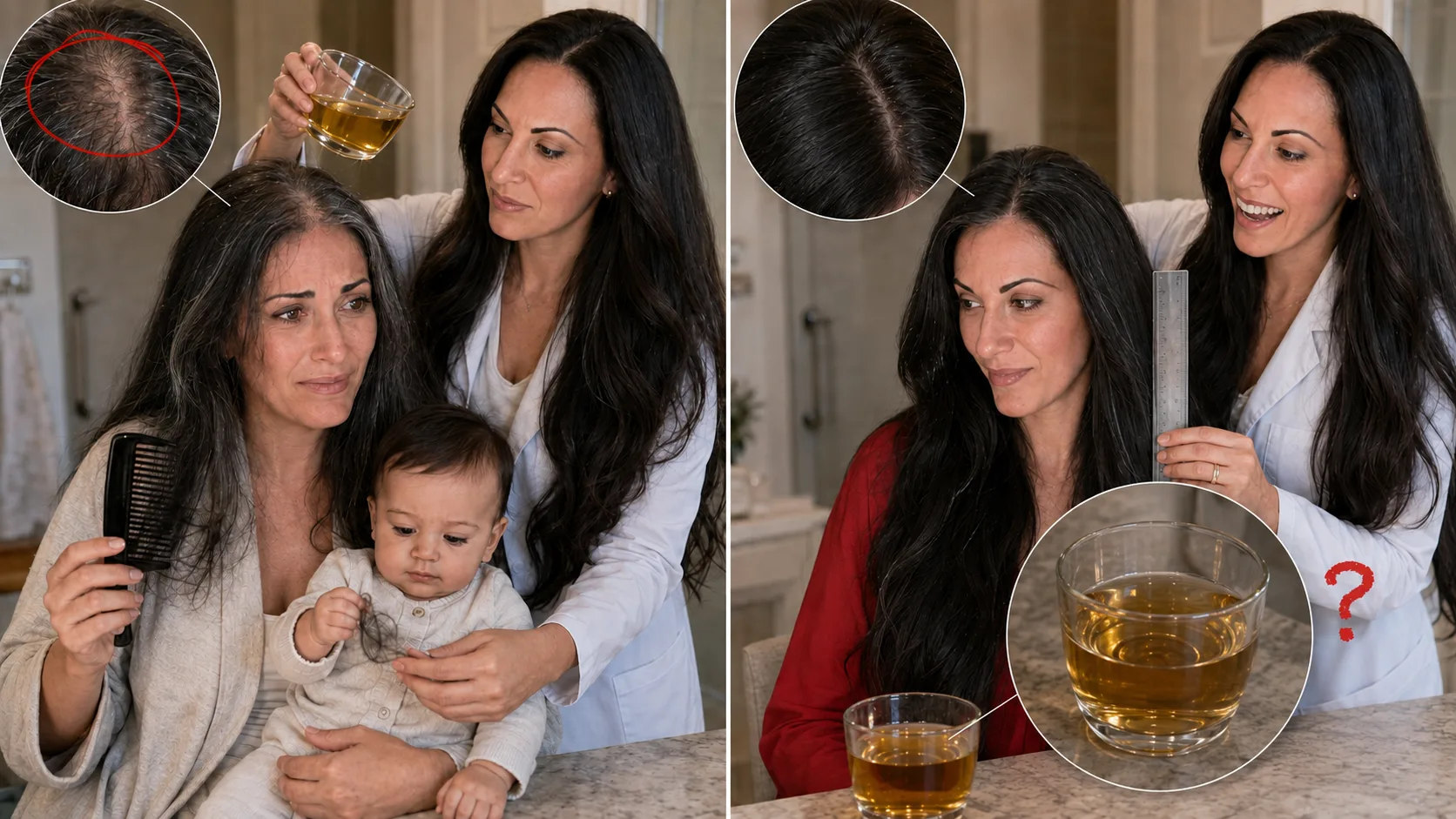 Hair transformation after the natural Rapunzel peptide ritual